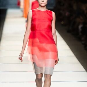 Fendi runway silk layered dress sz 42